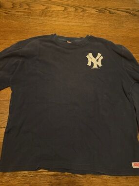 Yankees NY logo Stitches waffle navy Long-Sleeve